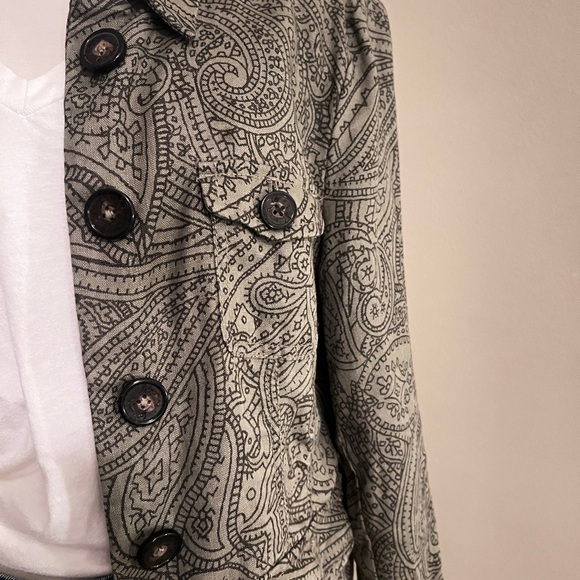 Relativity 100% Linen Lightweight Paisley Print Jacket - Picture 3 of 3